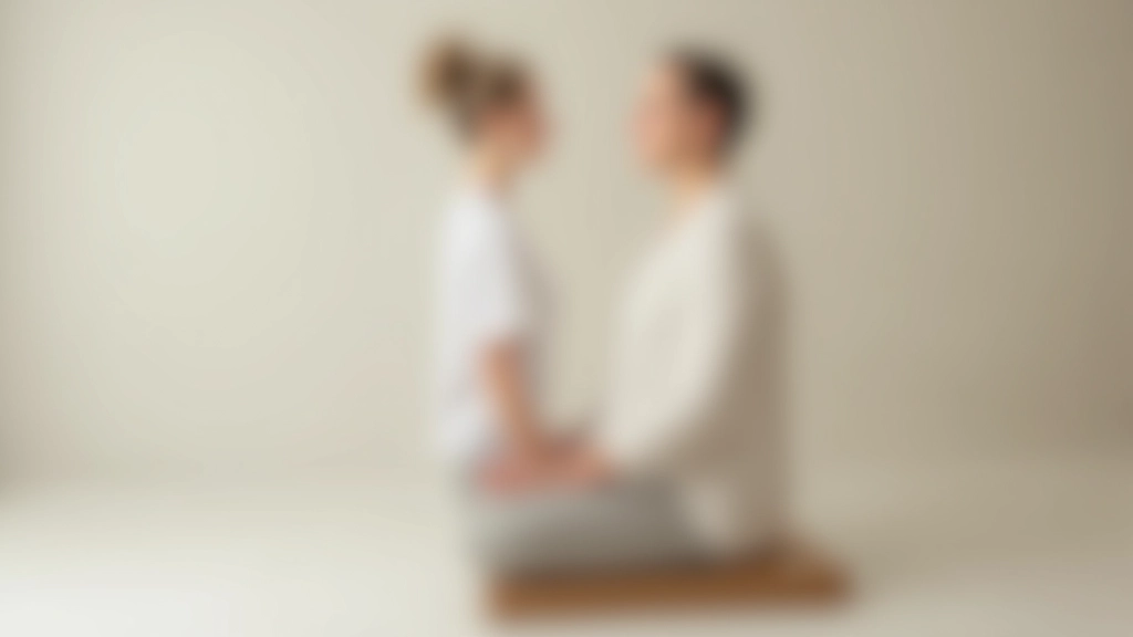Osoba sedící na meditační židli v přímé poloze, boční pohled s správným zarovnáním páteře